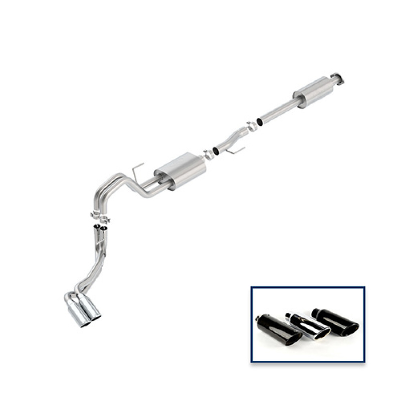 Ford F-150 Performance Exhaust - Ford Racing - Cat Back, Dual Side Exit - Chrome - `15-`18